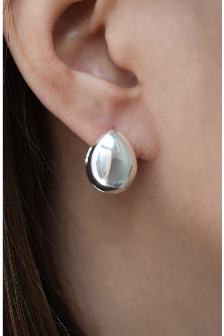 Teardrop Stud Earrings, Alternate, color, SILVER