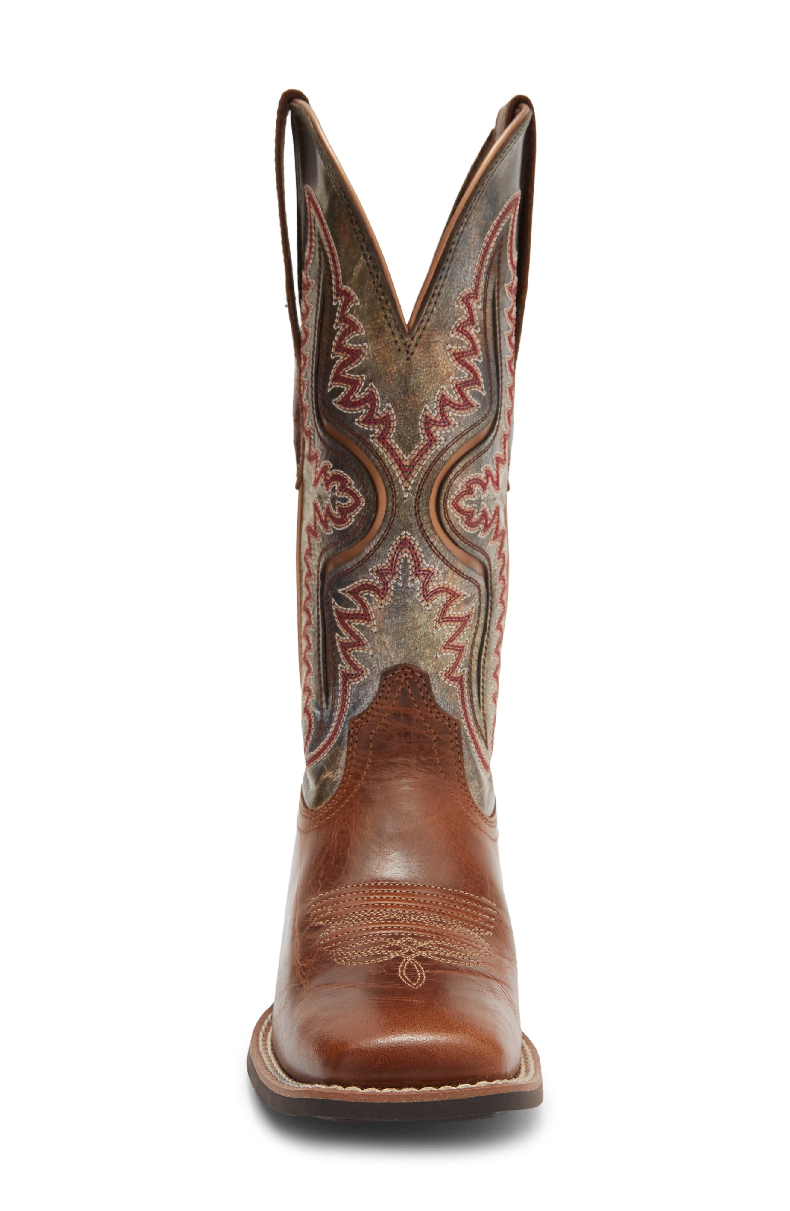 Captivate Stretchfit™ Wide Square Toe Cowboy Boot, Alternate, color, DARK TAN
