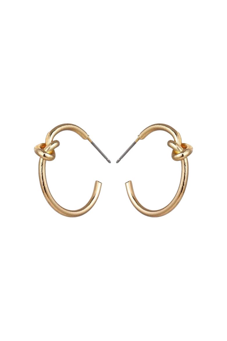 Knot Hoop Earrings, Main, color, Gold