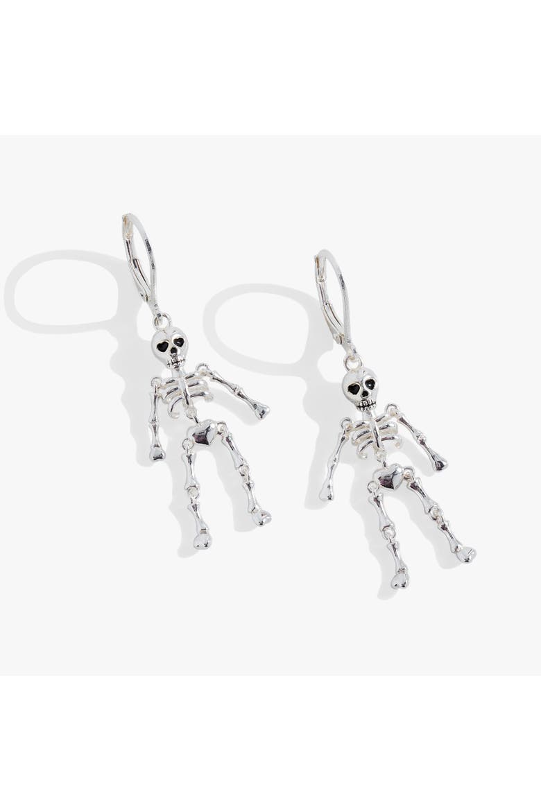 Skeleton Drop Earring, Main, color, Silver