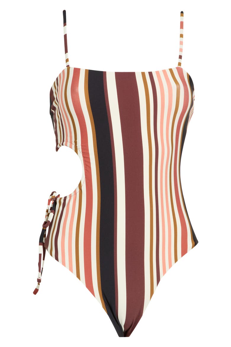 Ann Reversible One-Piece Swimsuit, Alternate, color, BROWN
