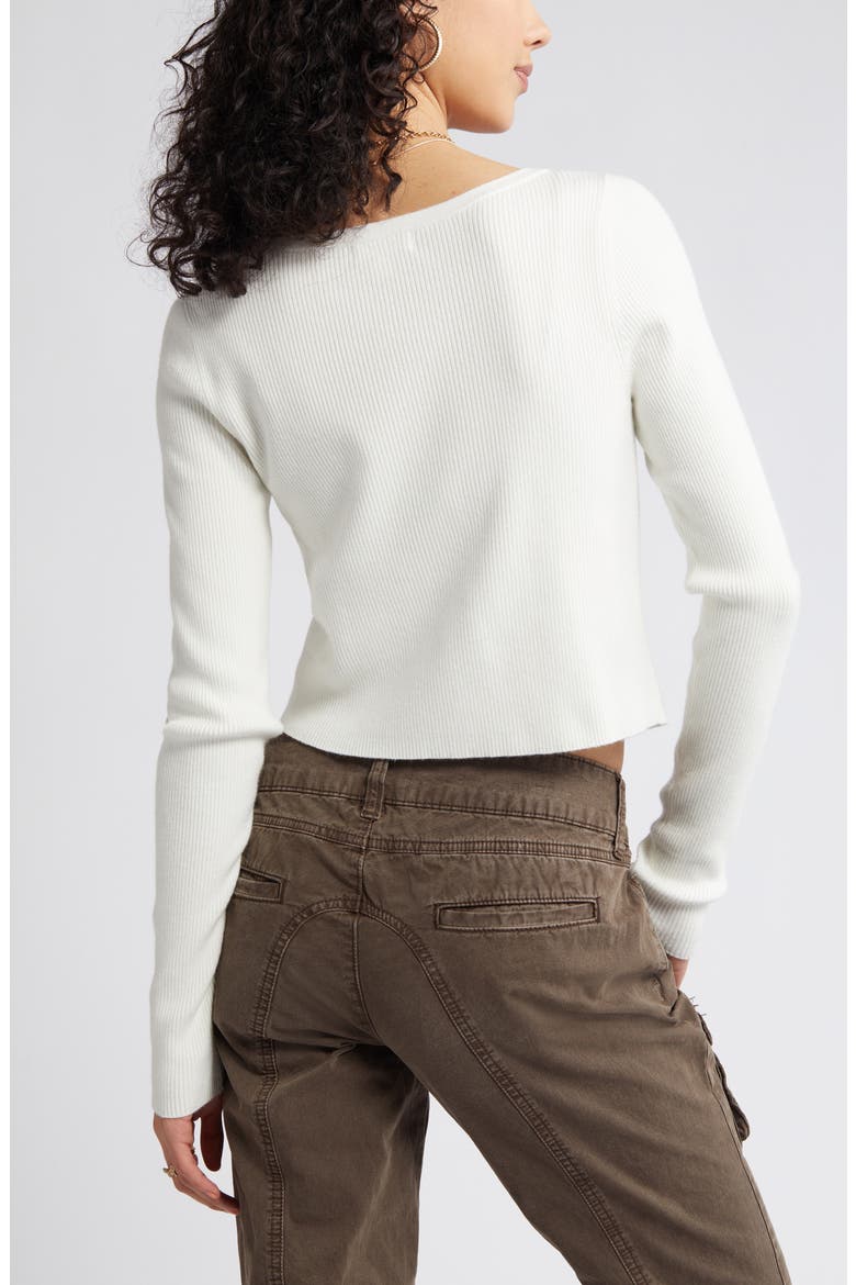 Rib Crop Cardigan, Alternate, color, IVORY