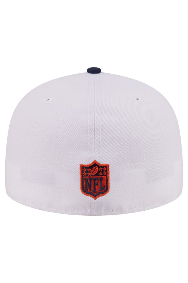 Men's New Era White/Navy Chicago Bears Retro Swoop 59FIFTY Fitted Hat, Alternate, color, White