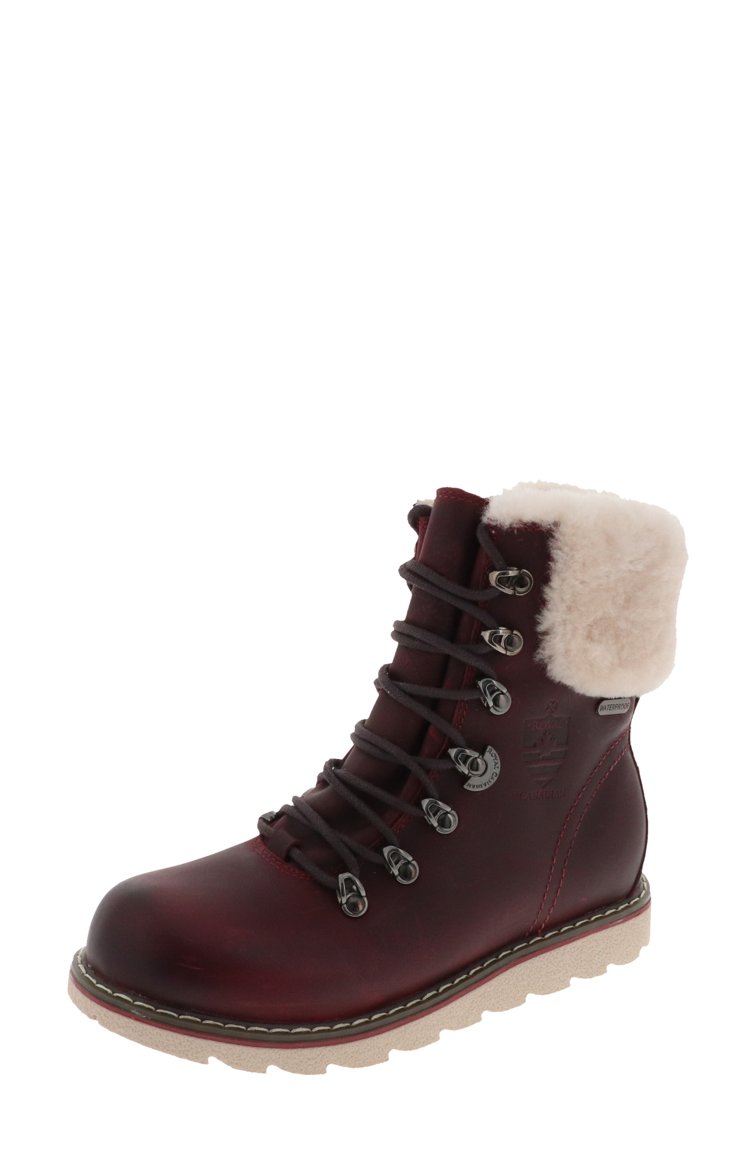 Royal Canadian Cambridge Waterproof Snow Boot with Genuine Shearling Cuff, Alternate, color, 