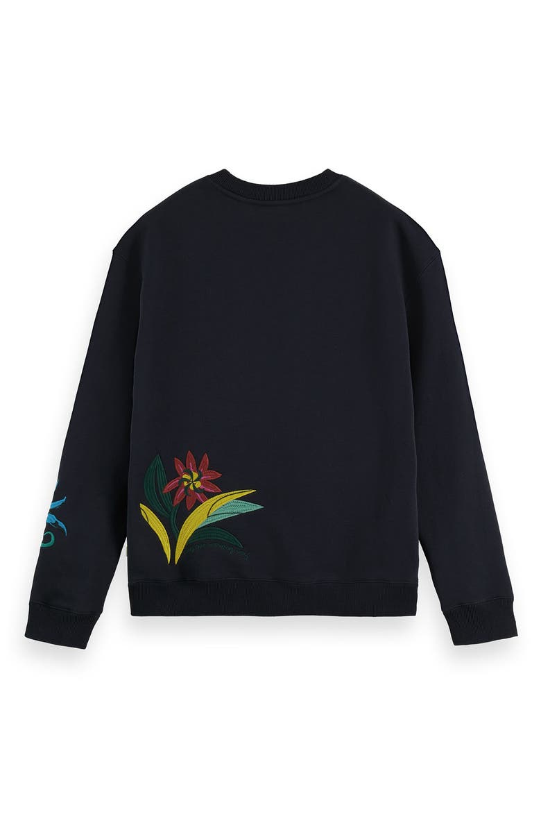 Scotch & Soda Men's Floral Embroidered Sweatshirt, Alternate, color, 