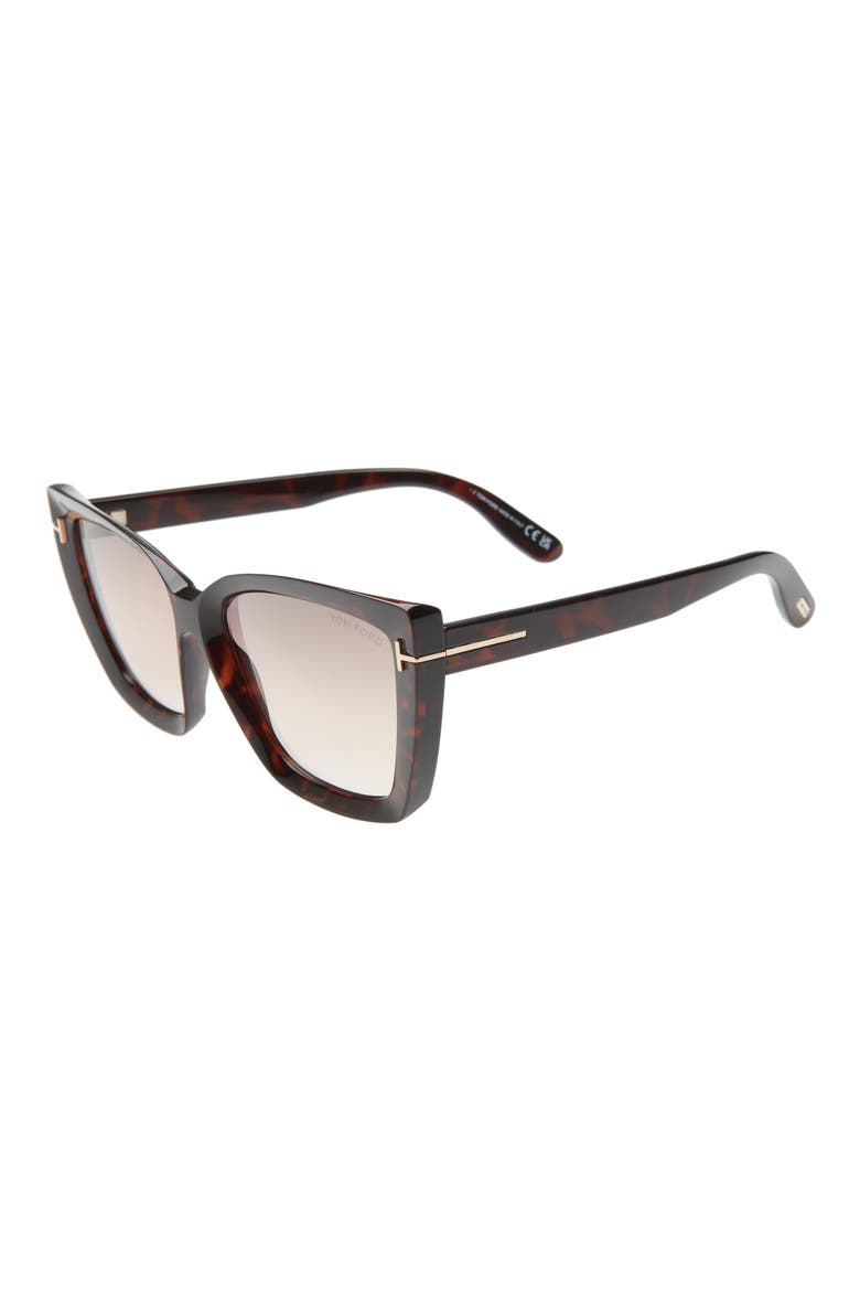 Scarlet-02 57mm Square Sunglasses, Alternate, color, DARK HAVANA / BROWN MIRROR
