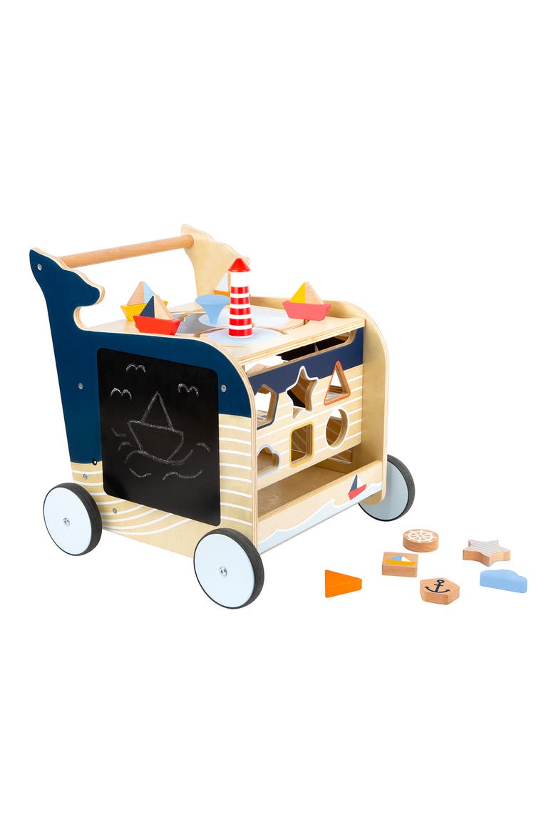 Whale Shape Sorter Walker Toy, Main, color, BLUE
