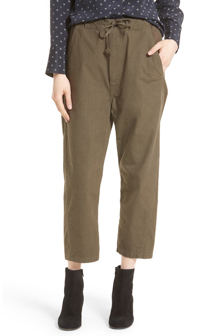 Drawstring Utility Pants, Main, color, OLIVE