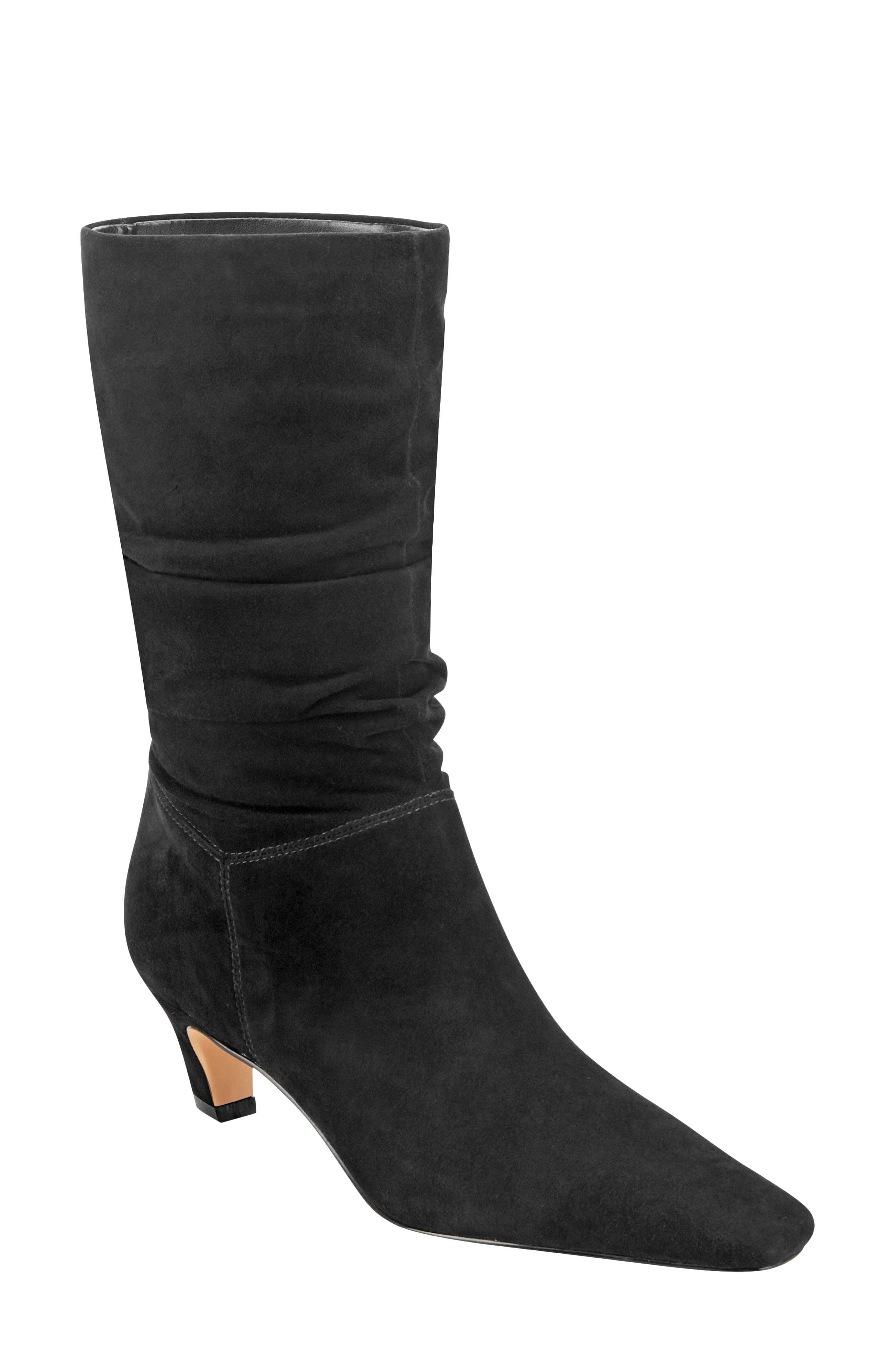 Dalores Leather Boot, Main, color, BLACK
