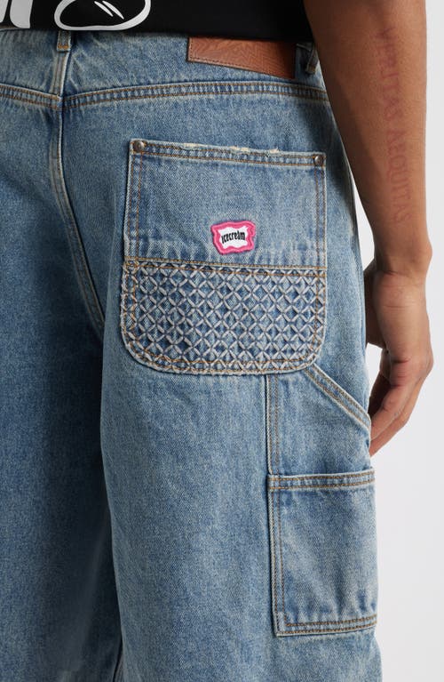 ICECREAM ICECREAM DOUBLE SCOOP DISTRESSED DENIM CARPENTER SHORTS