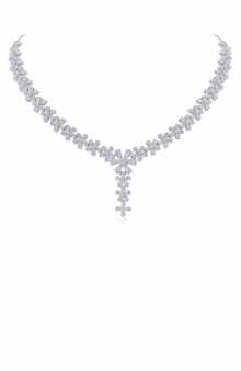 CZ by Kenneth Jay Lane Pavé Cubic Zirconia Floral Y-Necklace