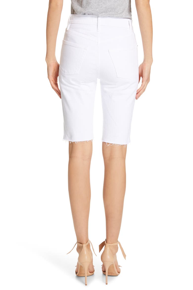 Le Vintage High Waist Raw Edge Bermuda Shorts, Alternate, color, BLANC