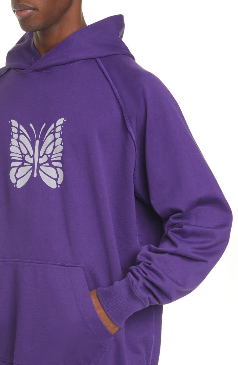 Needles Butterfly Graphic Oversize Hoodie, Alternate, color, 