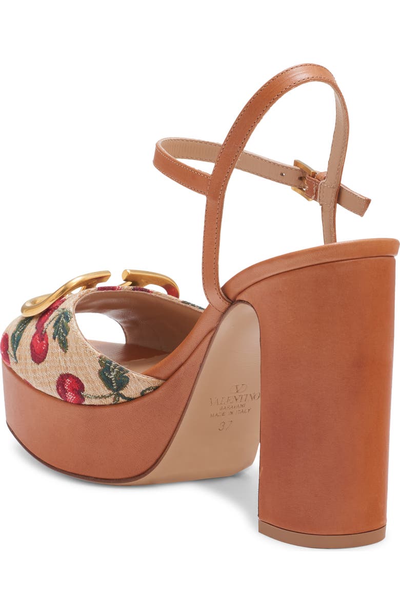 Valentino Garavani VLOGO Cherries Platform Sandal, Alternate, color, 32H Naturale/ Rosso