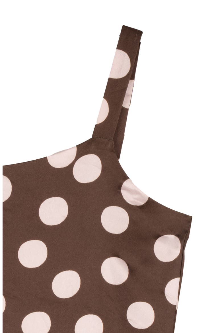 Kids' Polka Dot Satin Party Dress, Alternate, color, BROWN