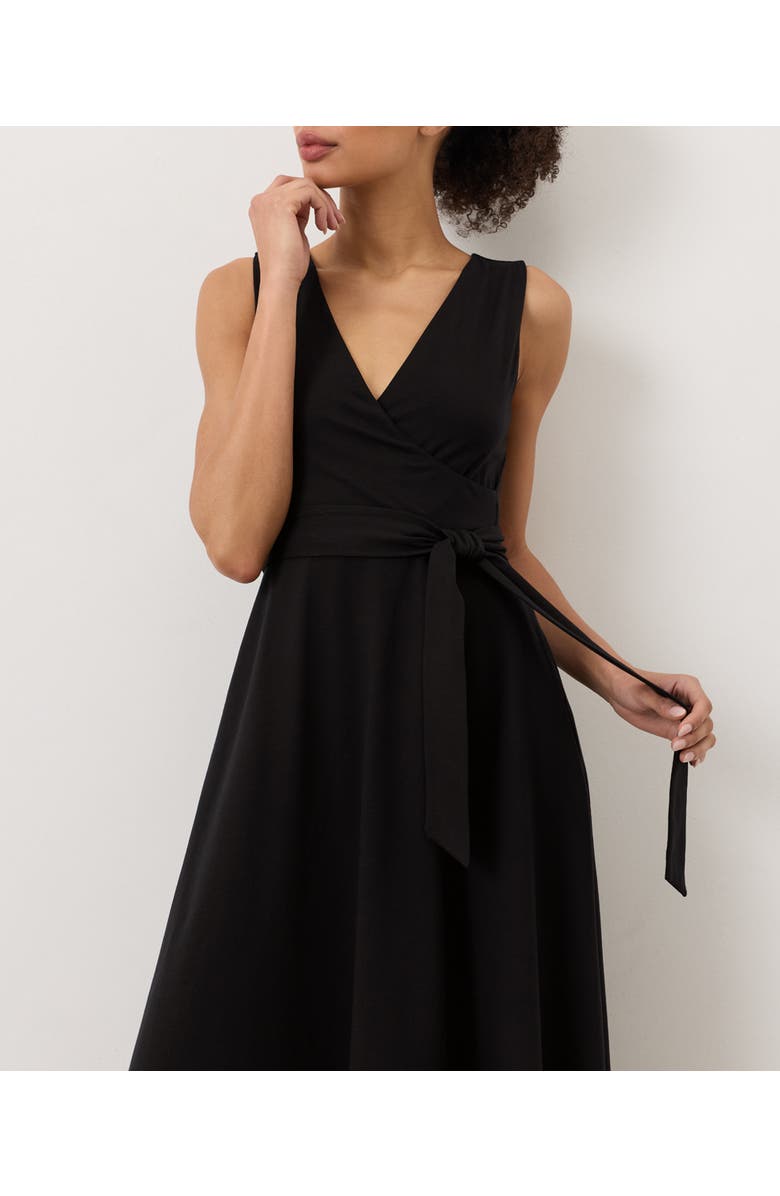 Pact Fit & Flare Easy V-Neck Dress Made With Organic Cotton, Alternate, color, Black