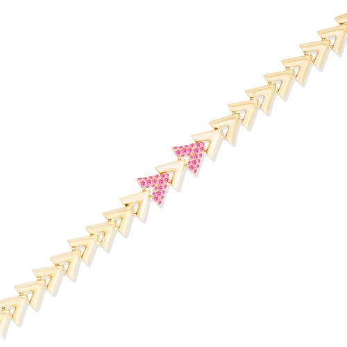 Campbell + Charlotte Spark Chevron Link Bracelet In Gold