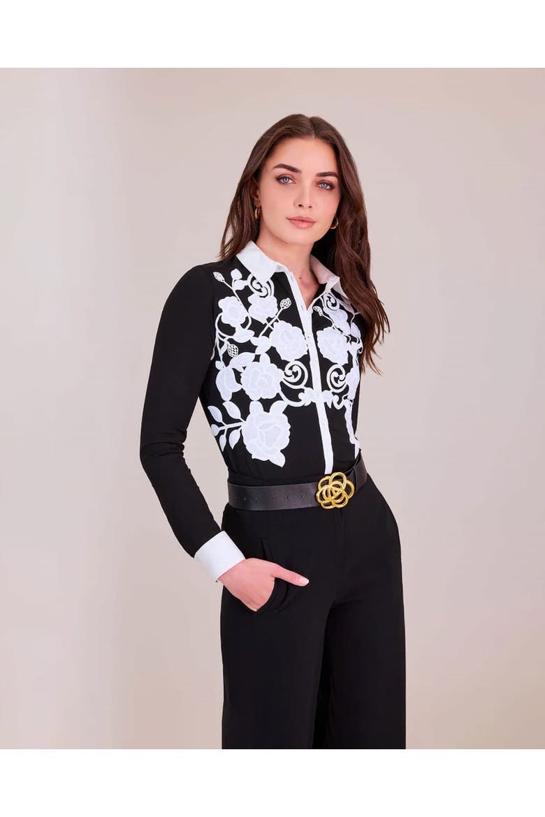 Vianey Pima Jersey Shirt, Alternate, color, Black/White