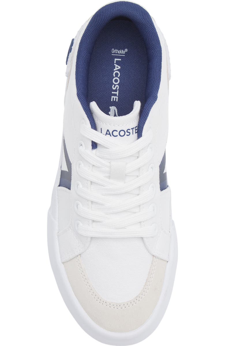 Lacoste Kids' Lace-Up Sneaker, Alternate, color, White/ Navy
