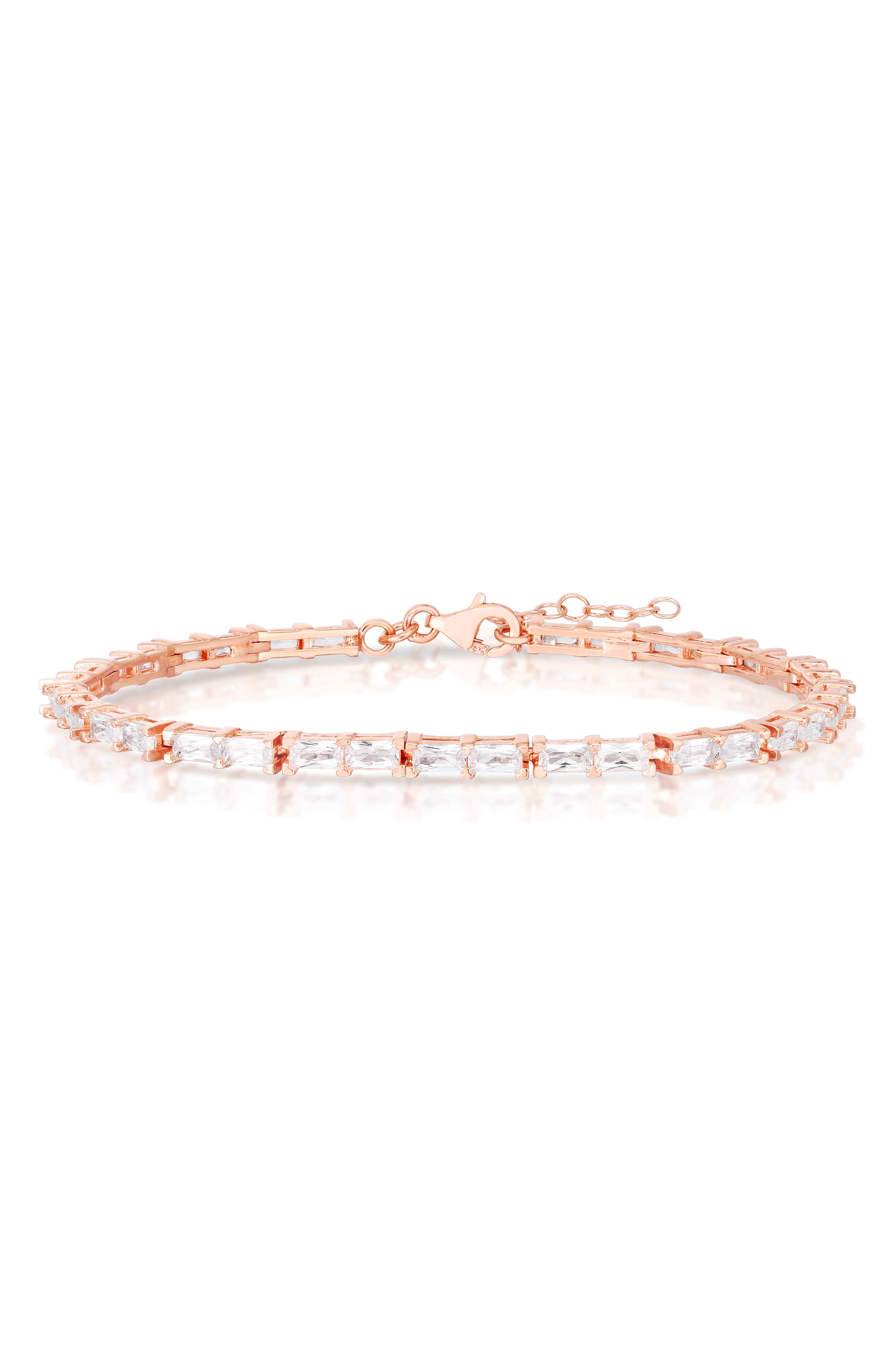 Baguette Cut Cubic Zirconia Tennis Bracelet