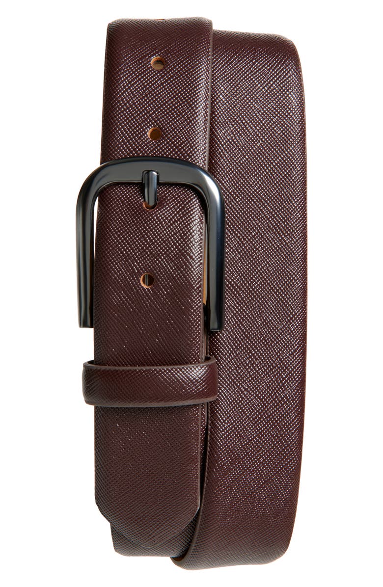Nordstrom Waylen Saffiano Leather Belt, Main, color, Brown