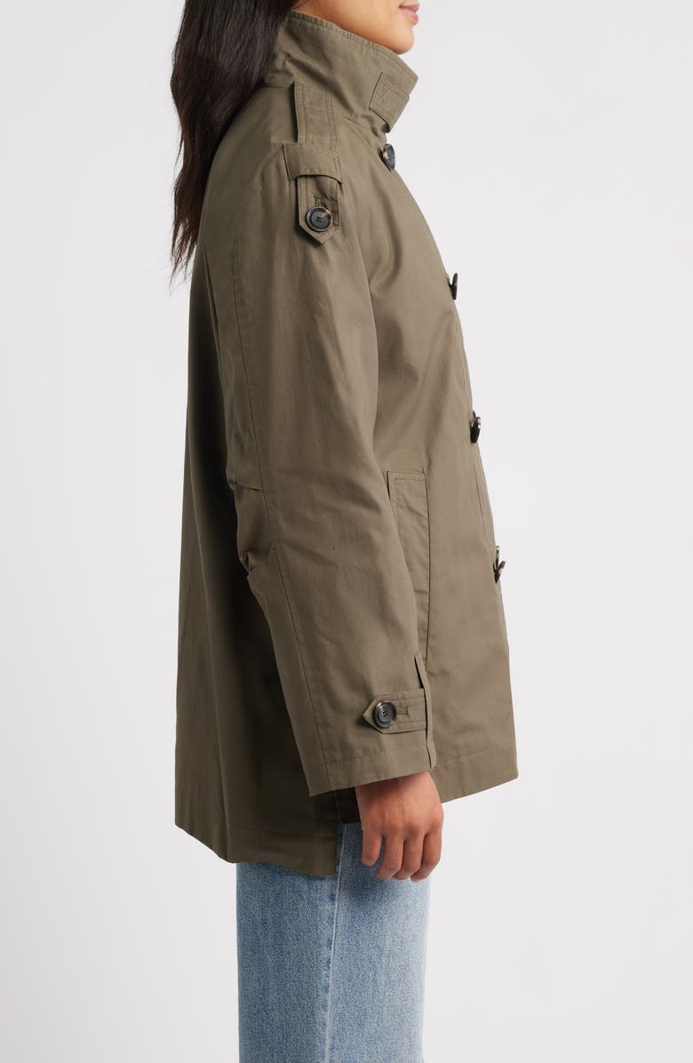 Sam Edelman Courduroy Stand Collar Cotton Trench Coat, Alternate, color, Loden