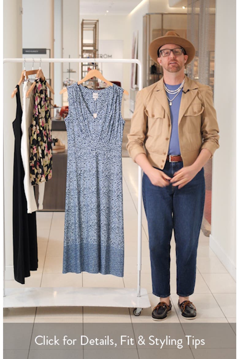 Ella Coastal Geo Print Fit & Flare Midi Dress video
