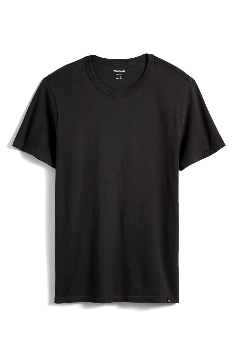 Garment Dyed Allday Crewneck T-Shirt, Main, color, BLACK COAL