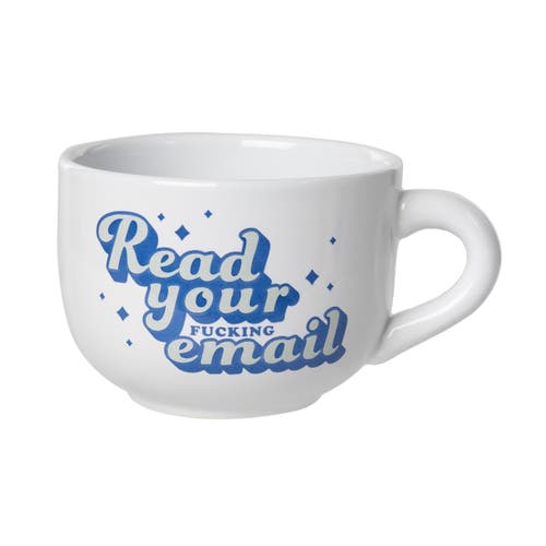 Totalee Gift 6.5" White Read Your Email Cappuccino Mug Ceramic White 24 oz