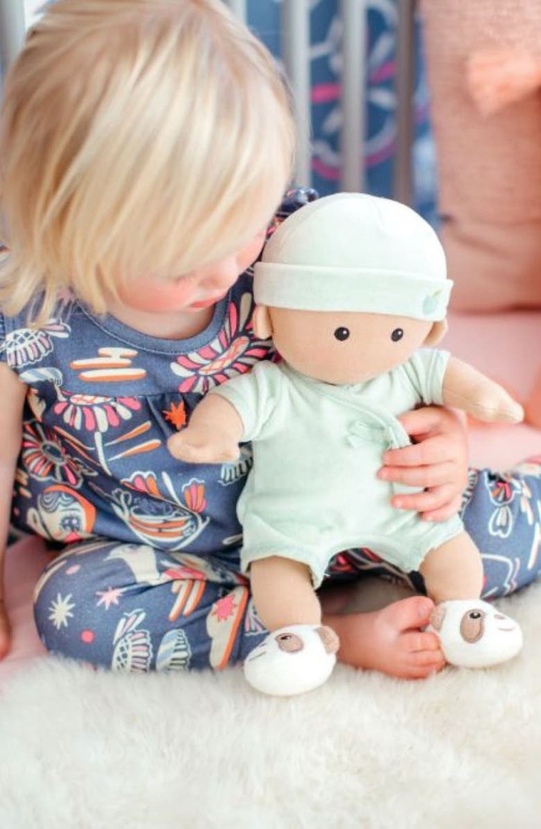 APPLE PARK Organic Cotton Baby Doll, Alternate, color, Mint