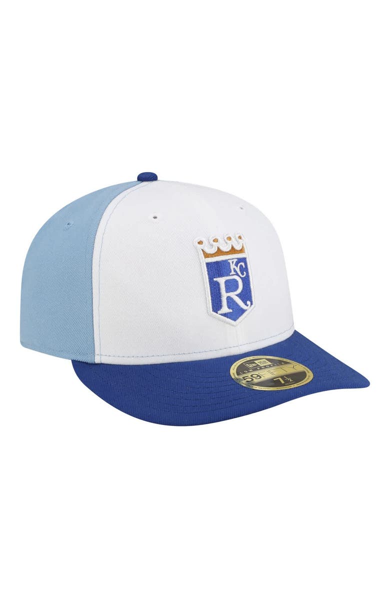 New Era Men's New Era  White/Blue Kansas City Royals Authentic Collection On-Field Low Profile 59FIFTY Fitted Hat, Alternate, color, White