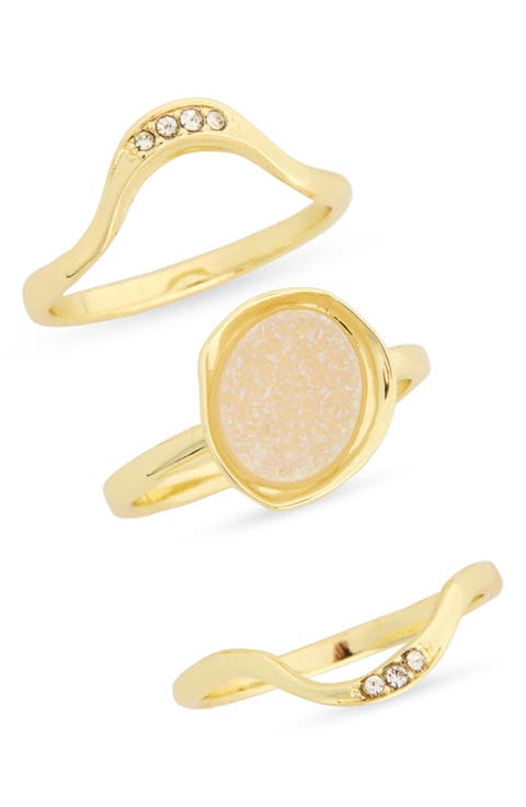 Druzy Stackable Ring Set