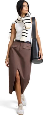 Onia Front Slit Midi Skirt