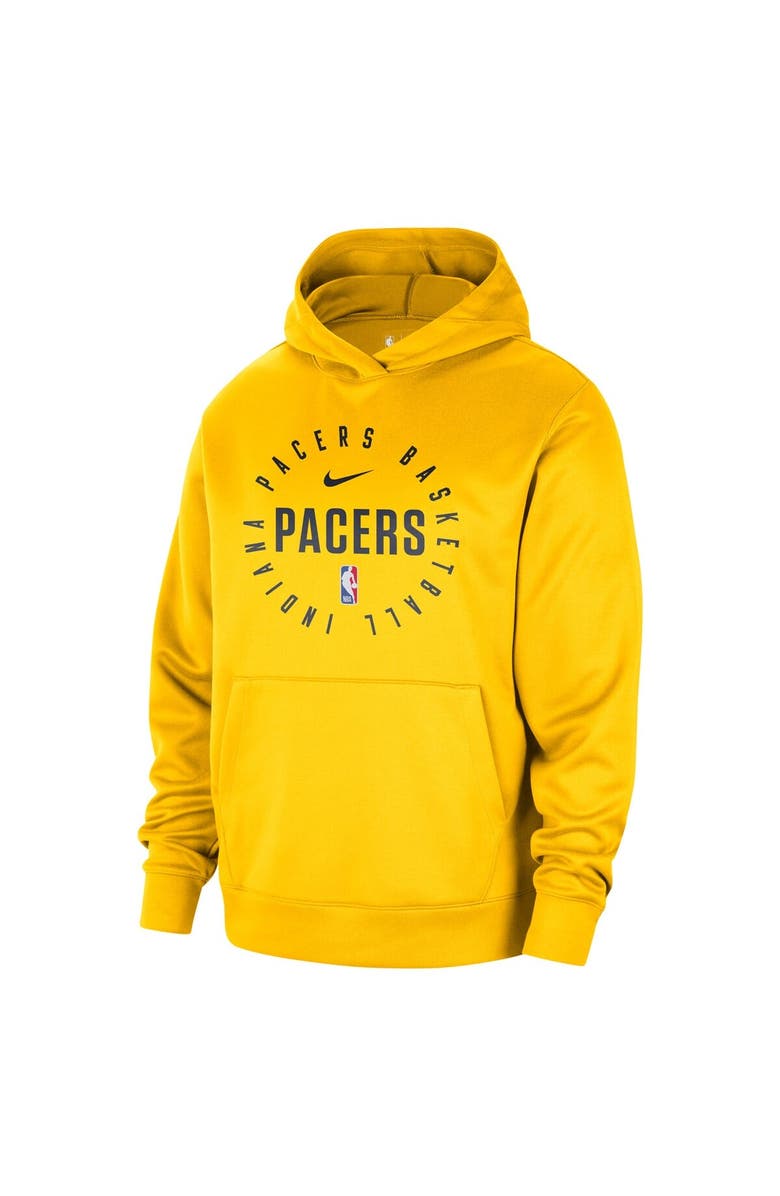 Nike Men's Nike Gold Indiana Pacers 2024/25 Spotlight On-Court Practice Performance Pullover Hoodie, Alternate, color, Gold
