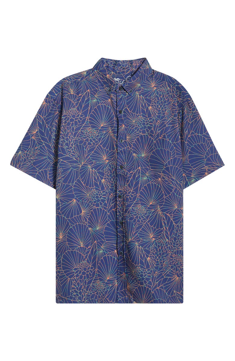 Kahala Ginger Lines Short Sleeve Shirt, Alternate, color, Navy