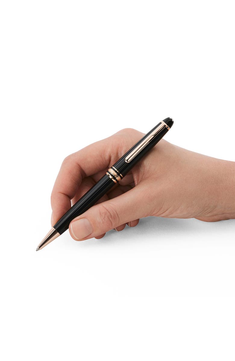 Montblanc Meisterstück Rose Gold Coated Classique Ballpoint Pen, Alternate, color, Black