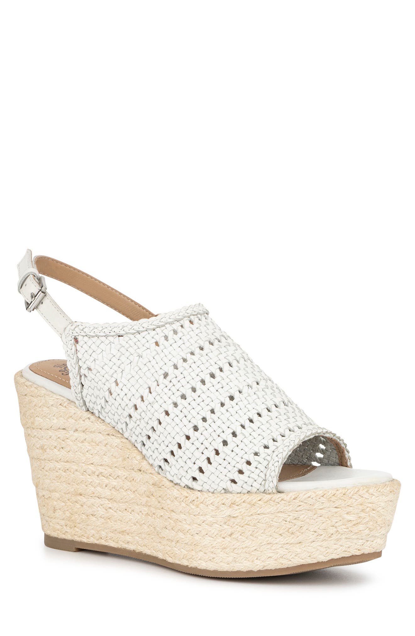VINTAGE FOUNDRY Cynthia Platform Wedge Sandal, Main, color, White