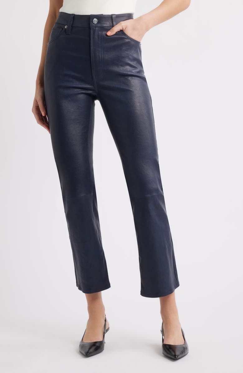 FRAME Le Reboot Crop Leather Pants, Main, color, Dark Indigo