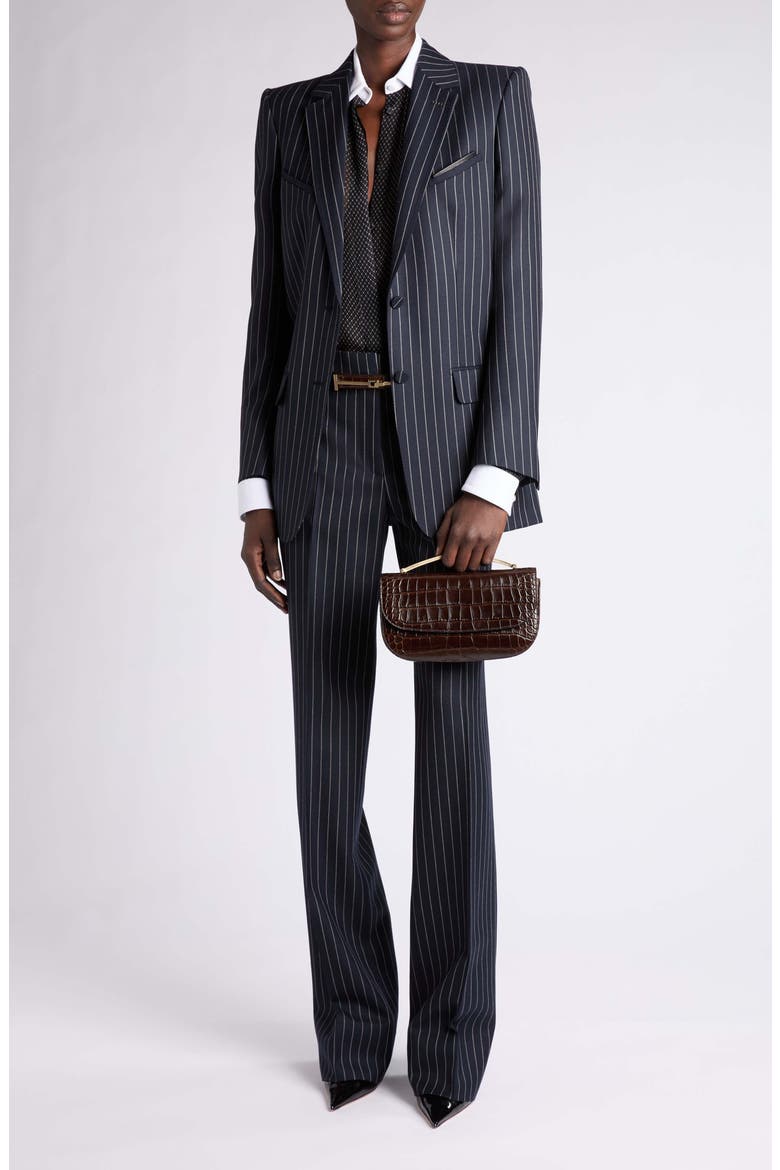Corded Chalk Stripe Wool Western Jacket, Alternate, color, COMBO BLUE