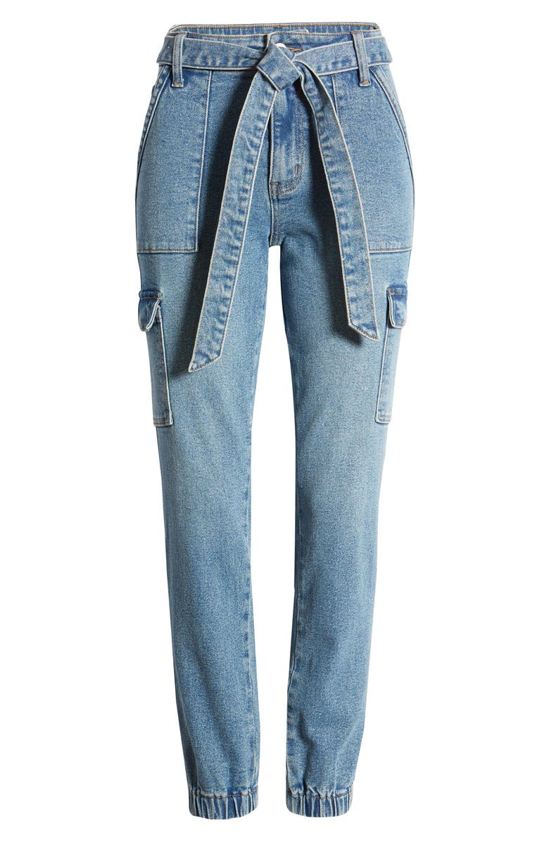 Prosperity Denim High Waist Cargo Jogger Jeans, Alternate, color,