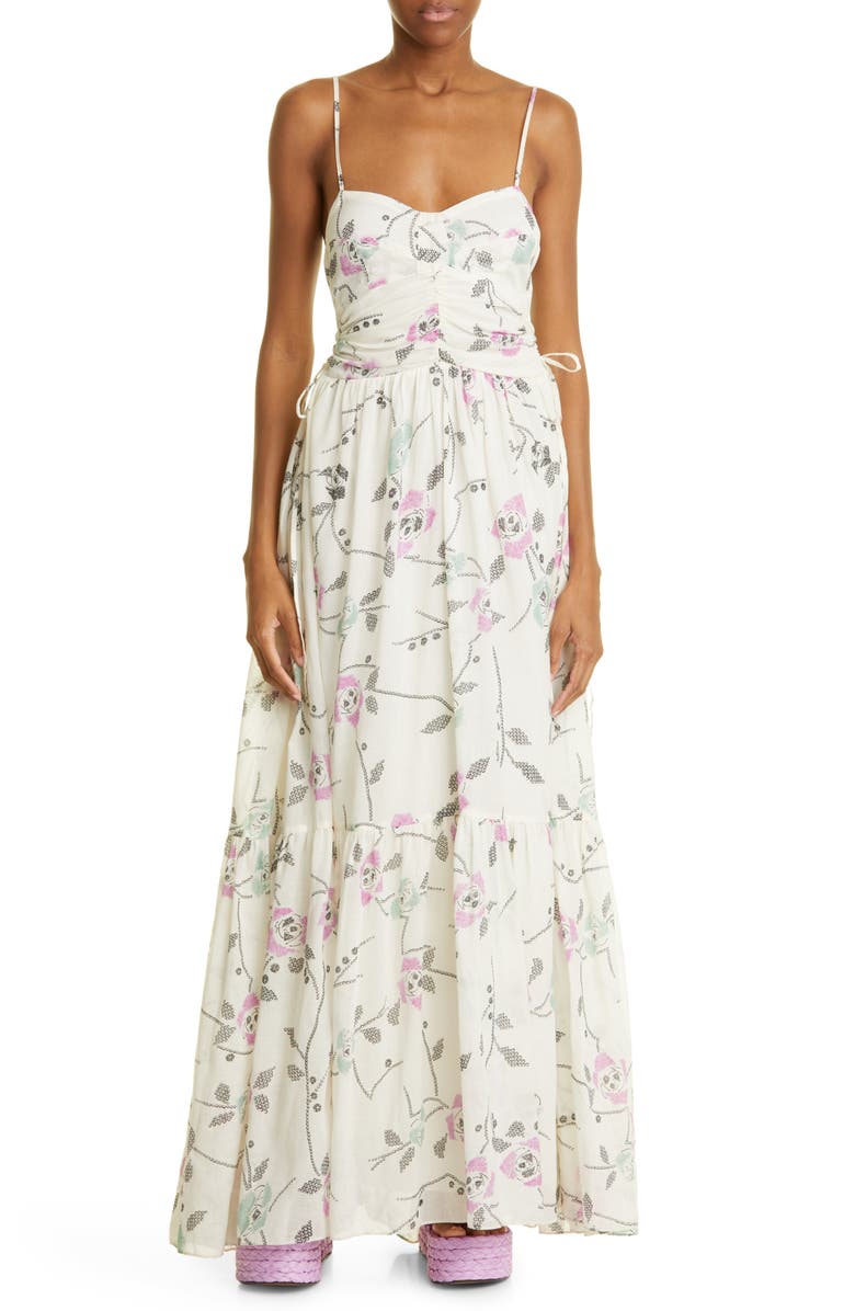 Isabel Marant Étoile Giana Floral Cotton Maxi Dress, Main, color, 