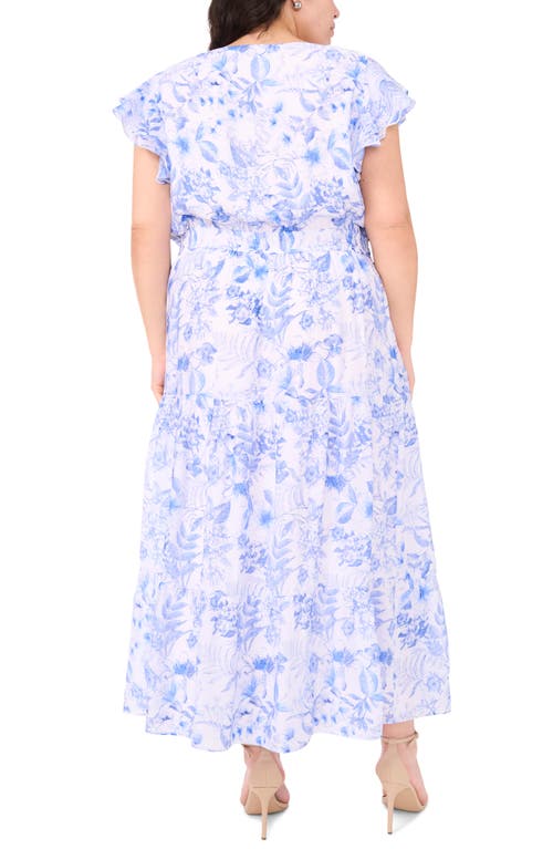 Halogenr Halogen(r) Lawn Print Flutter Sleeve Maxi Dress