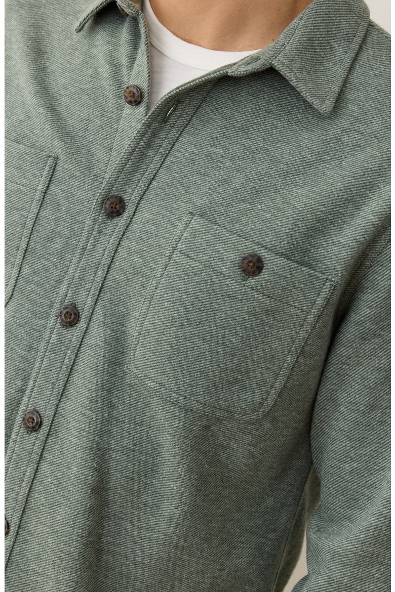 Pacifica Knit Flannel Button-Up Overshirt, Alternate, color, OLIVE