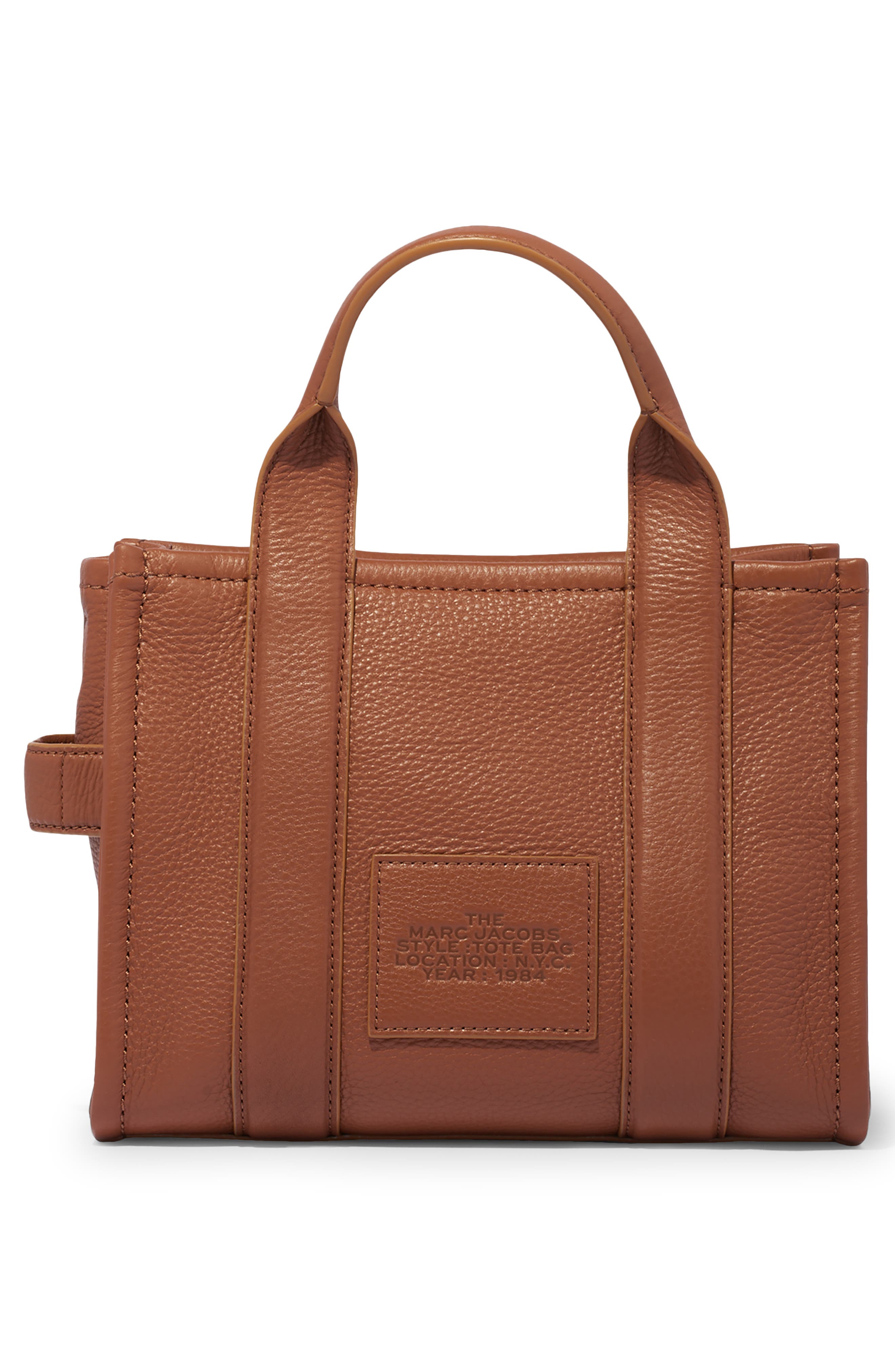 The Leather Small Tote Bag, Alternate, color, ARGAN OIL