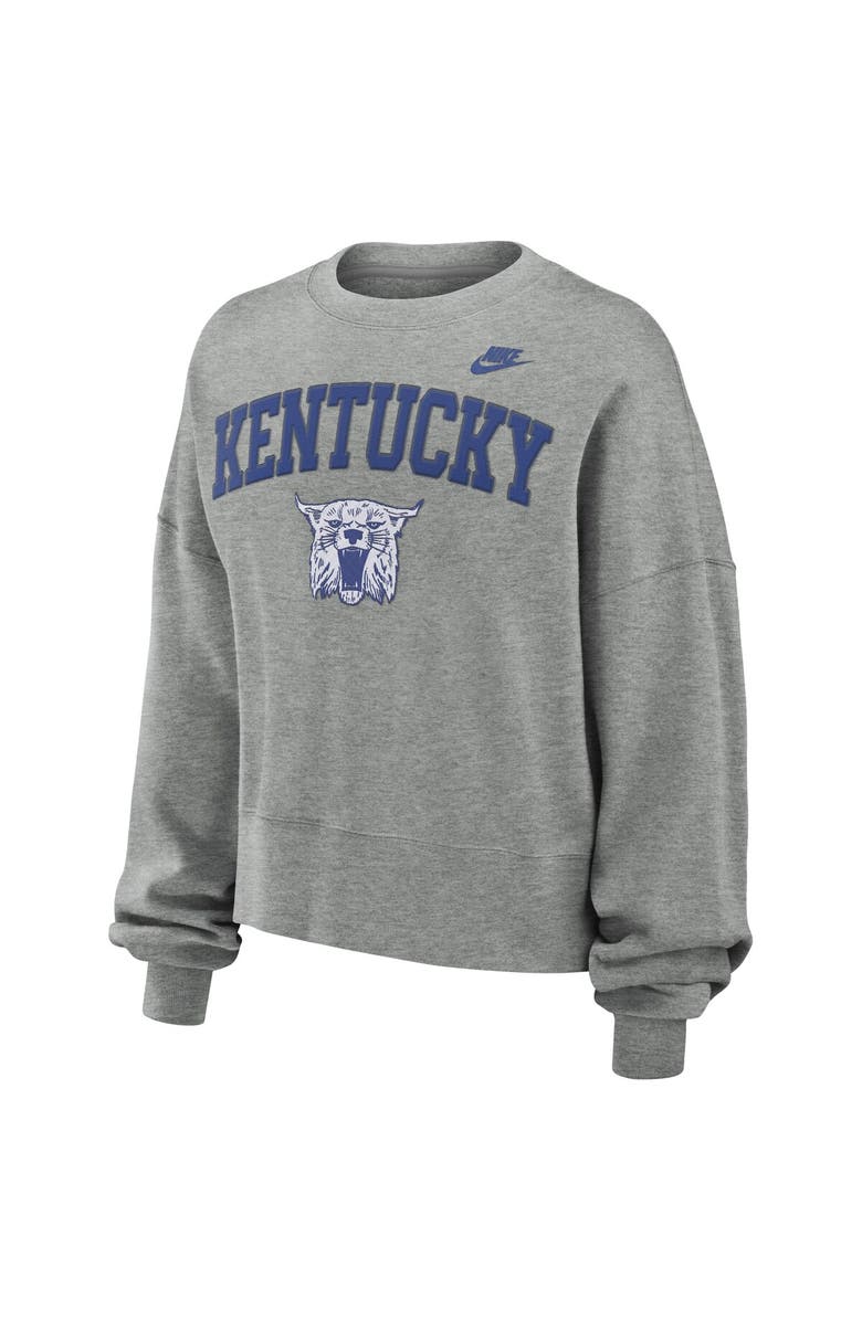 Nike Women's Nike Heather Gray Kentucky Wildcats Oversized Legacy Classic Pullover Sweatshirt, Alternate, color,