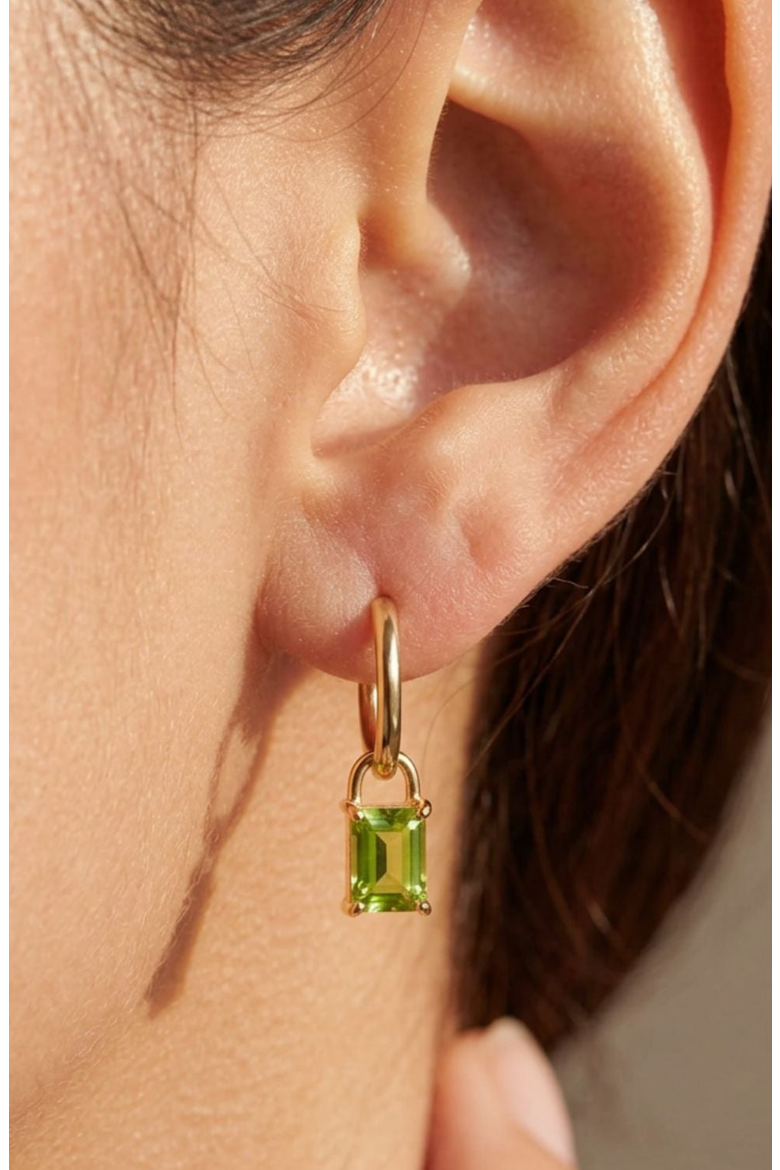 Iris Birthstone Hoops, Alternate, color, Peridot