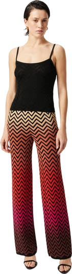 Straight Trousers With Dégradé Chevron Motif