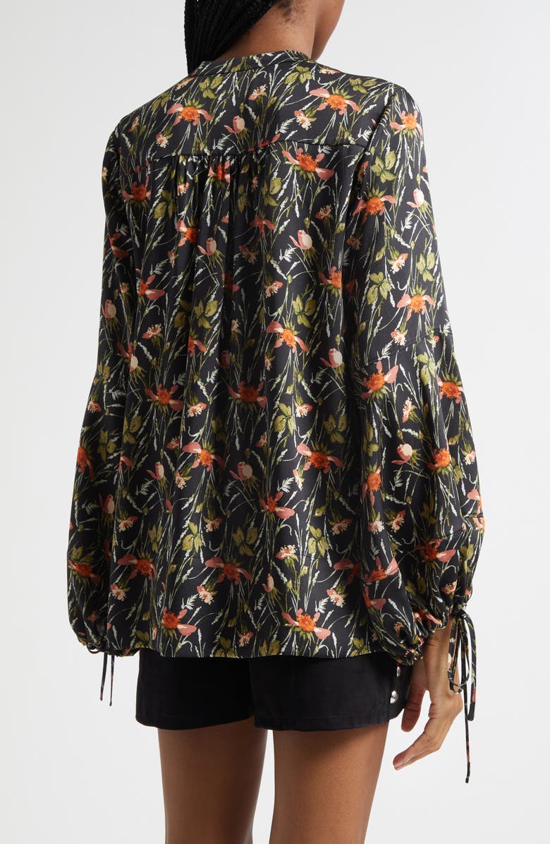 Cinq à Sept Windswept Meadow Rosella Button-Up Shirt, Alternate, color, Black/Multi