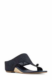 Toe Loop Wedge Sandal