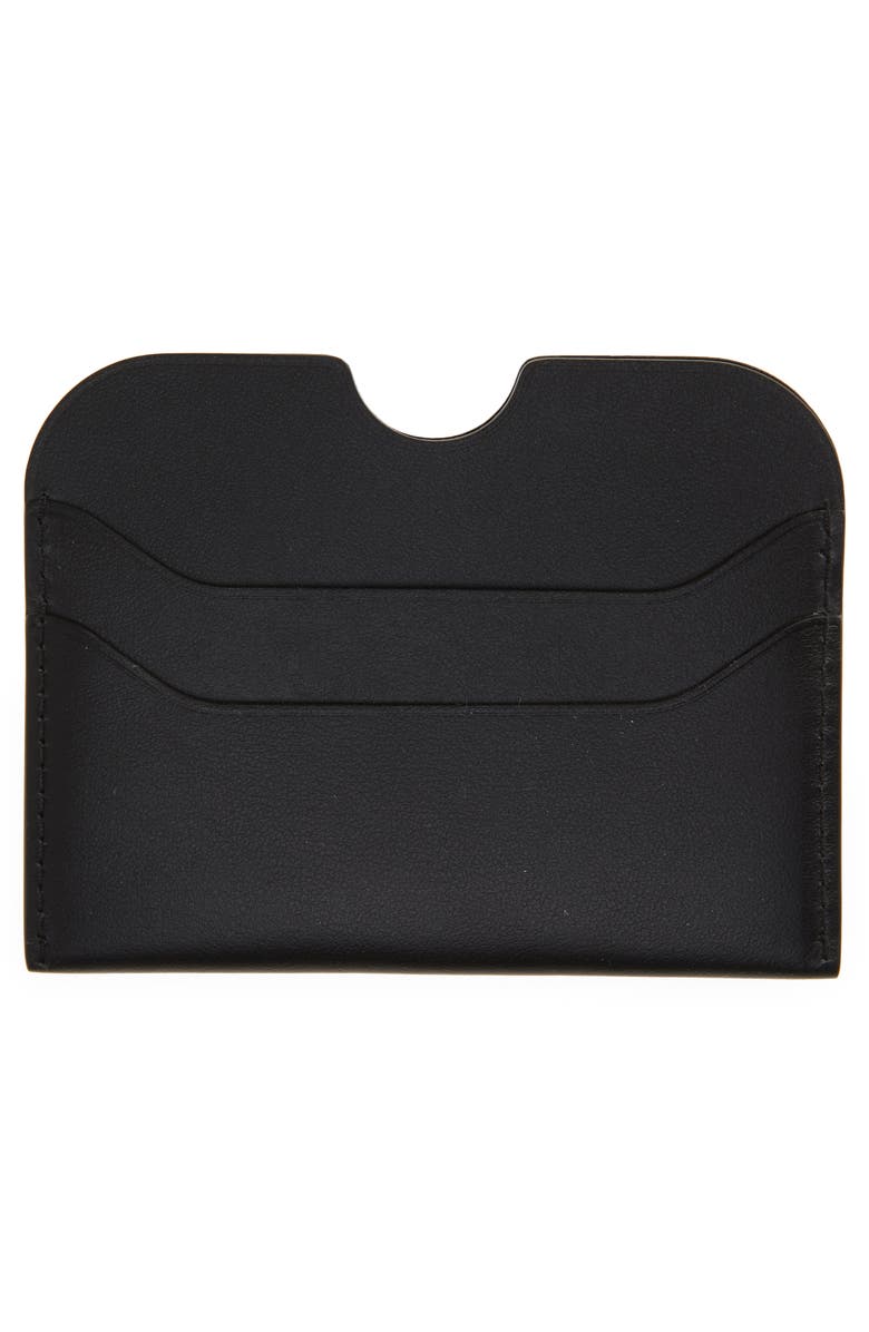 Acne Studios Logo Leather Card Case, Alternate, color, 